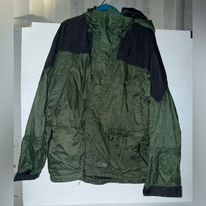 Pulse Waterproof Jacket Mens Large Green Windproof Double Zip Hooded
